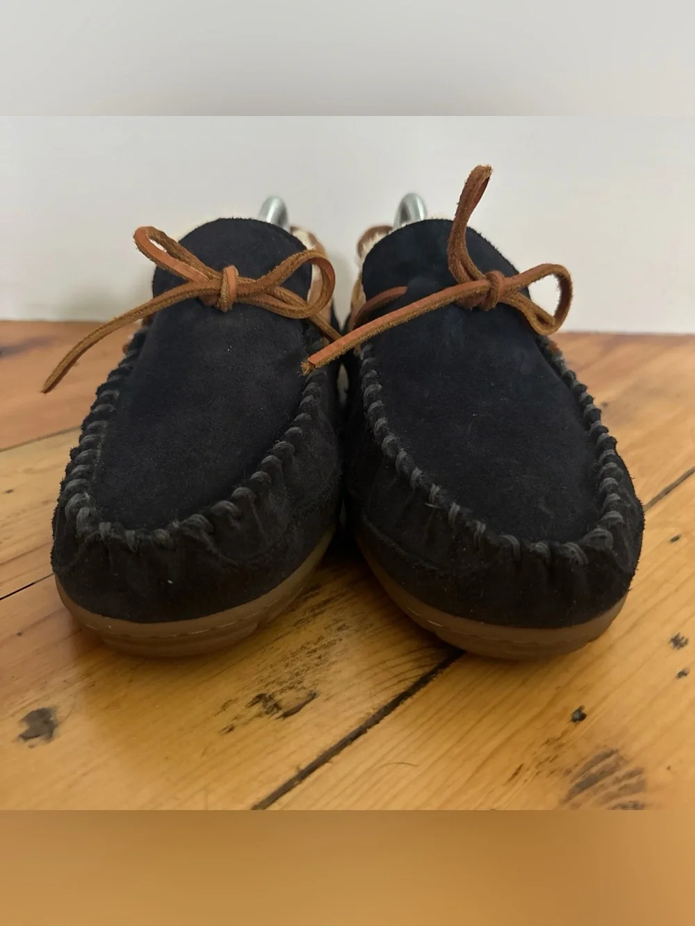 Men's 9 L.L.BEAN Wicked Good Navy Blue Premium Sheepskin Shearling Slipper